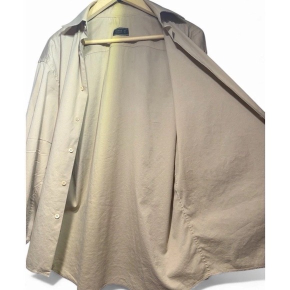 Vintage PRADA Made Italy Beige Stretch, Collar Lng Sleeve Dress Shirt 39"15-1/2" - Picture 7 of 16